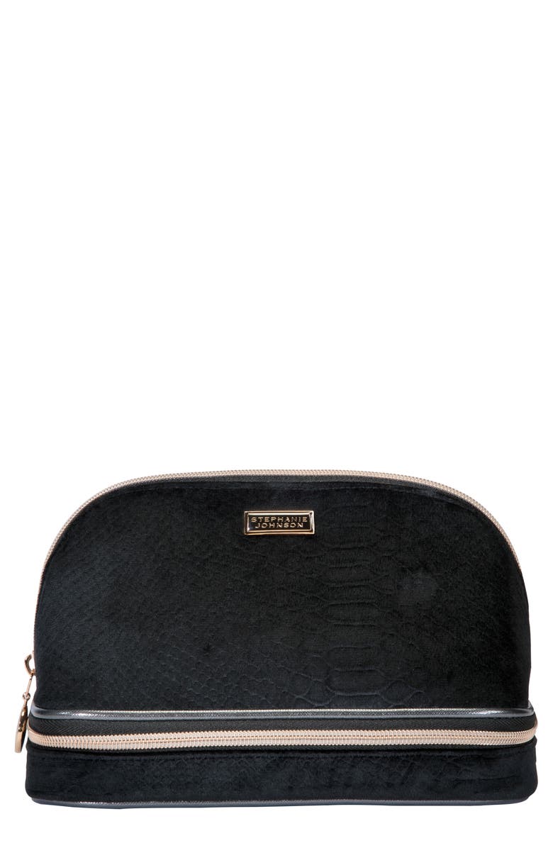 STEPHANIE JOHNSON Marais Noir Naomi Makeup Organizer Bag, Main, color, No Color