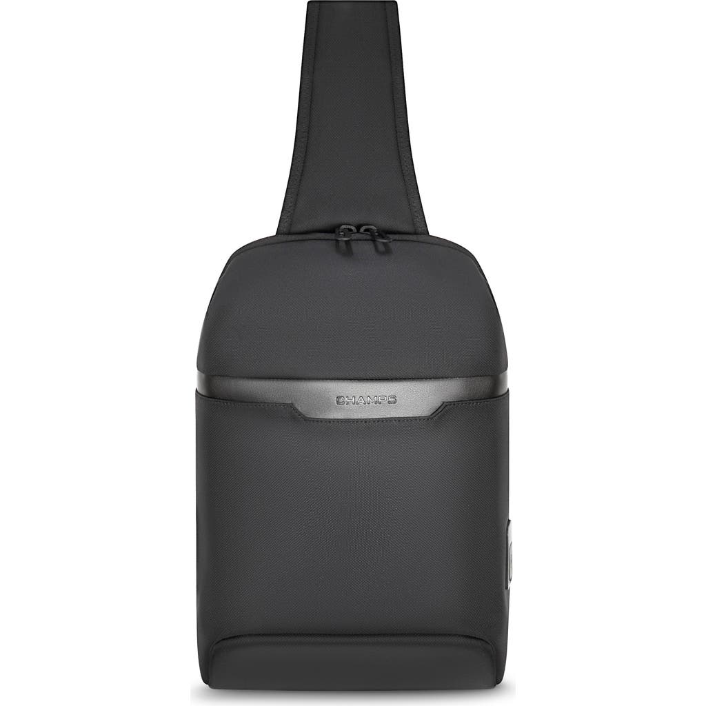 Champs Onyx Waterproof Sling Bag In Black