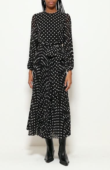 Chanel Polka Dot Pleated Dress