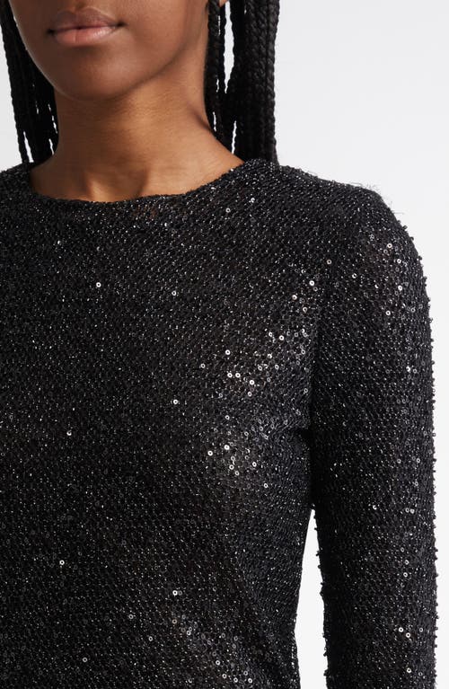 Shop Proenza Schouler Sophie Open Stitch Sequin Top In Black