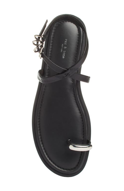 Shop Rag & Bone Geo Ring Ankle Strap Sandal In Black Leather