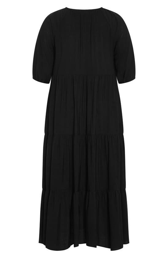 Shop City Chic Brynn Tiered Maxi Dress In Black