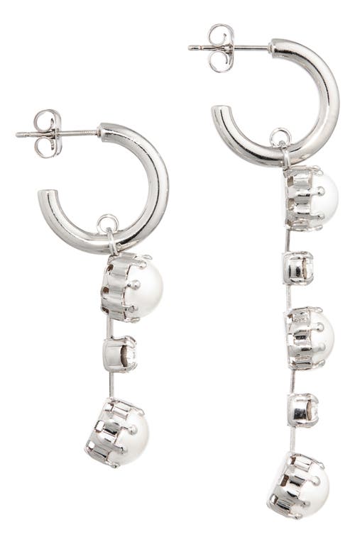 Shop Justine Clenquet Moriah Mismatched Drop Hoop Earrings In Palladium