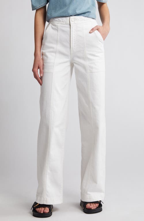 FRAME Braided Waistband Wide Leg Jeans Au Natural Clean at Nordstrom,
