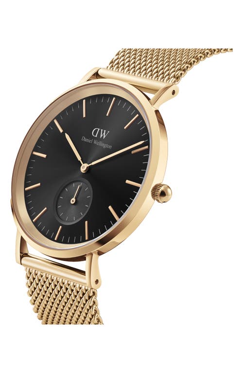 Shop Daniel Wellington Classic Multi Eye Mesh Strap Watch, 40mm In Gold