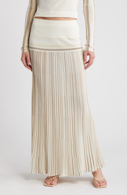 Citara High Waist Knit Midi Skirt in White