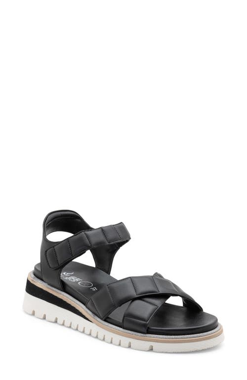 ara Karmella Ankle Strap Sandal in Black Leather