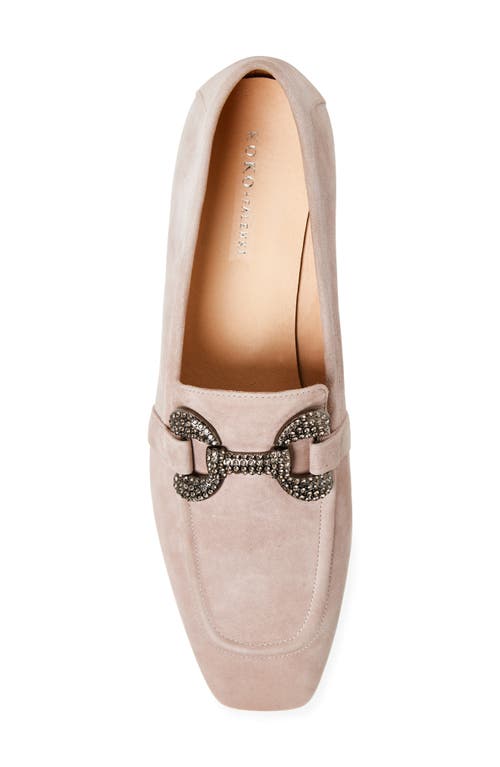 Shop Koko + Palenki Sage Square Toe Loafer In Taupe Suede