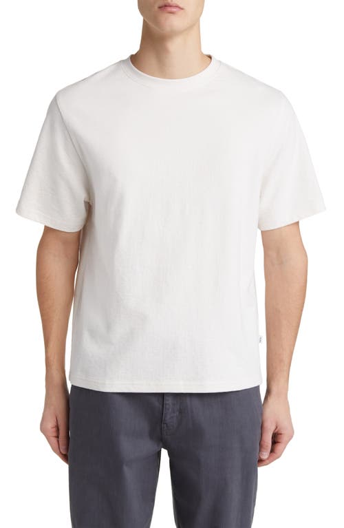 Dean Boxy Textured Organic Cotton T-Shirt in Ecru