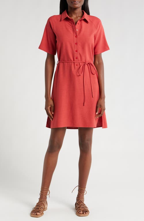 Nordstrom Henley Cover-up Dress In Rust Spice