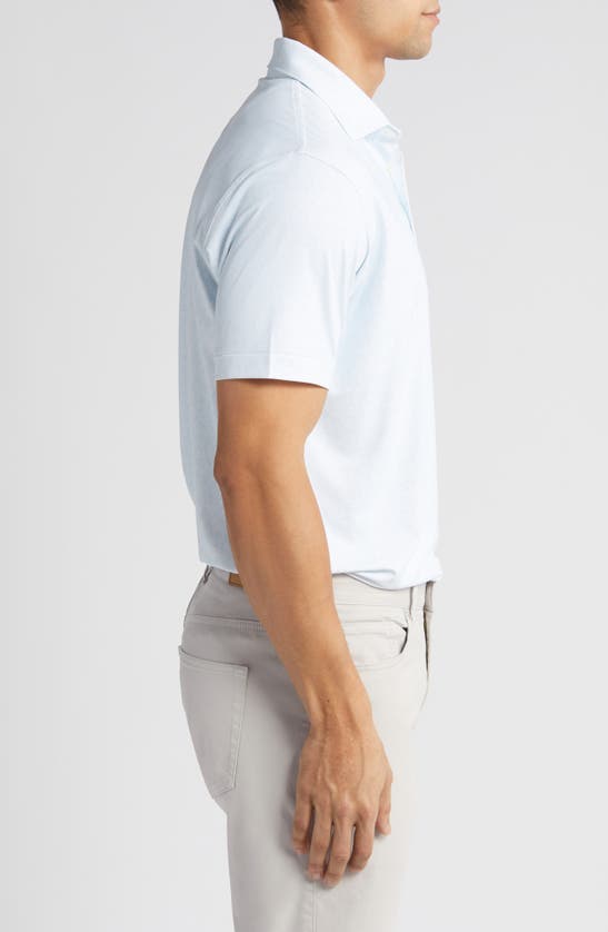 Shop Peter Millar Rhythm Performance Golf Polo In White / Blue Frost