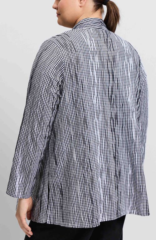 Shop Foxcroft Alana Gingham Crinkled Jacket In Black/white