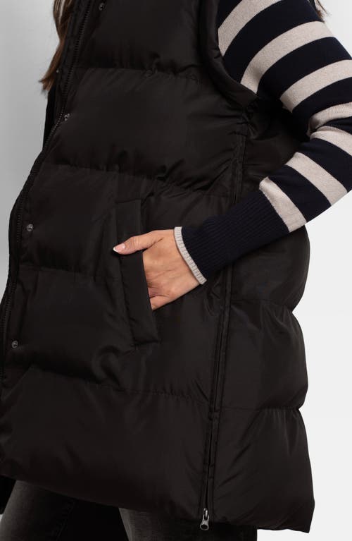 Shop Seraphine Belted Maternity Puffer Vest In Black