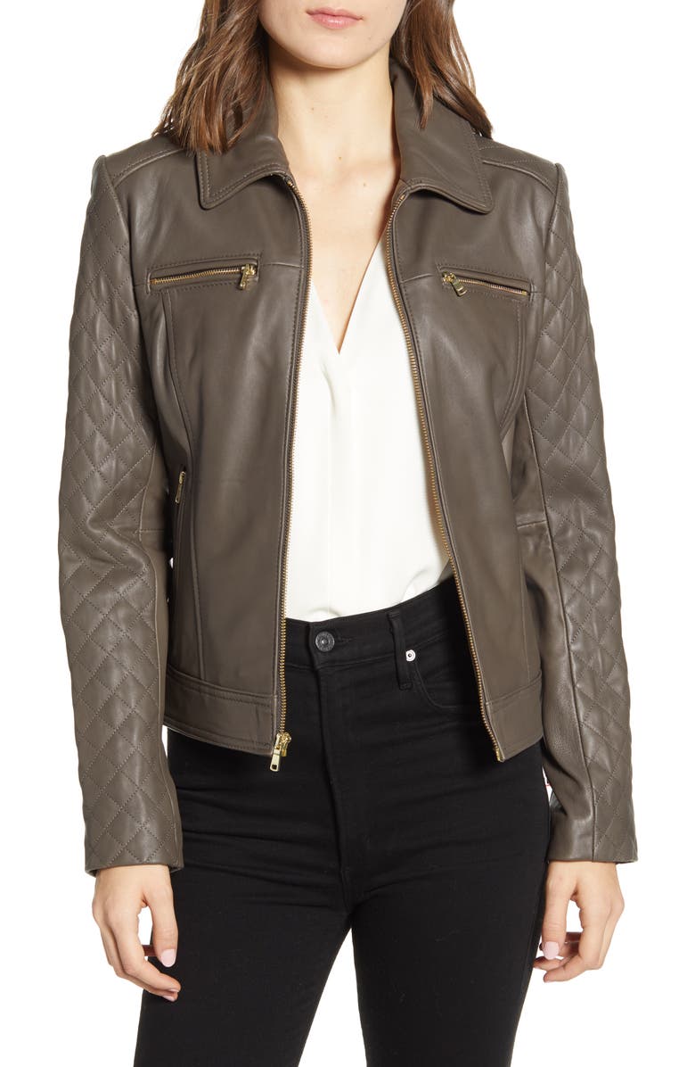 Cole Haan Quilted Lambskin Leather Jacket | Nordstrom