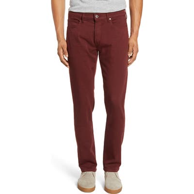 Paige Transcend - Federal Slim Straight Leg Jeans, Red