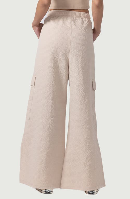 Shop Honor The Gift Wide Leg Cargo Pants In Bone