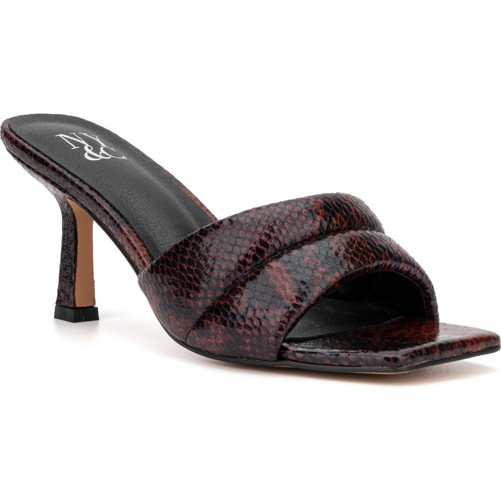New York And Company Evelina Heeled Sandal In Burgundy