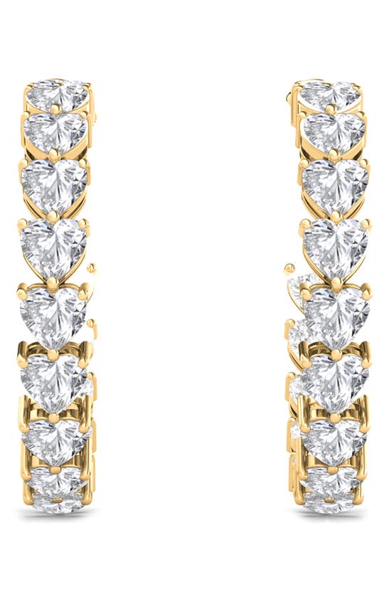 HAUTECARAT HAUTECARAT HEART LAB CREATED DIAMOND INSIDE OUT HOOP EARRINGS 