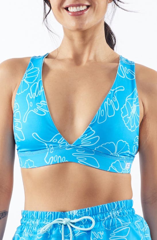 Tomboyx Reversible Plunge Bikini Top In Keep Palm