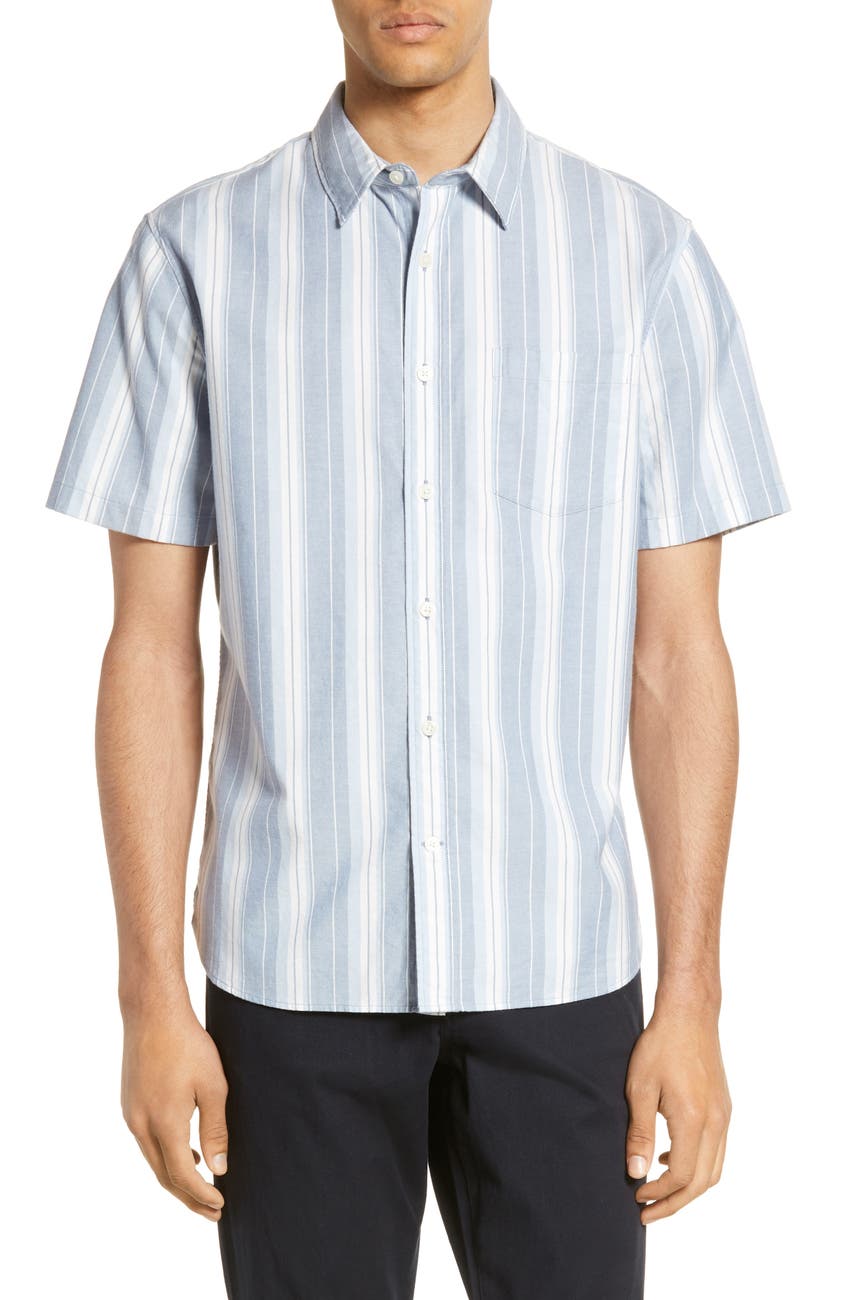 Vince | Variegated Striped Slim Fit Short Sleeve Shirt | Nordstrom Rack