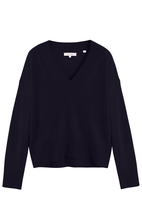 Shop Chinti & Parker V Neck Wool Cashmere Sweater In Navy