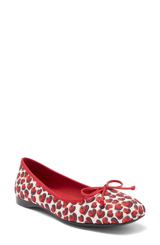 Shop Jeffrey Campbell Tutu Ballet Flat In Red Hearts Fabric