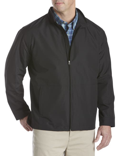 Harbor Bay By Dxl Big & Tall Water- & Wind-resistant Bomber In Black