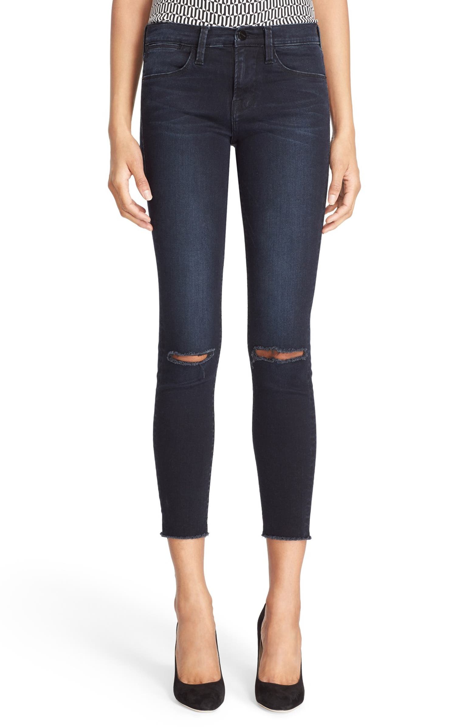 FRAME Le High Skinny High Waist Crop Jeans (Sterling) | Nordstrom