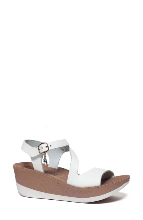 Georgia Platform Wedge Sandal in White