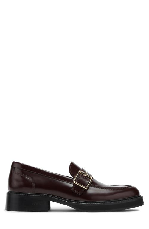 Shop Vinny's Townee Monk Strap Loafer In Burgundy Polido Leather