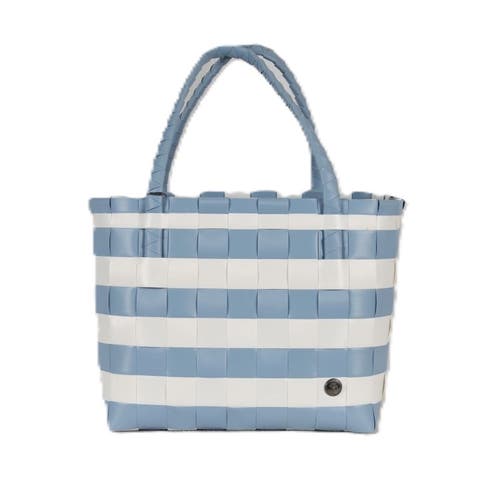 Shop Handed By Paris Spirit Recycled Tote Bags In Faded Blue/white