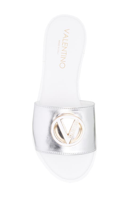 Shop Valentino By Mario Valentino Bugola Slide Sandal In Silver