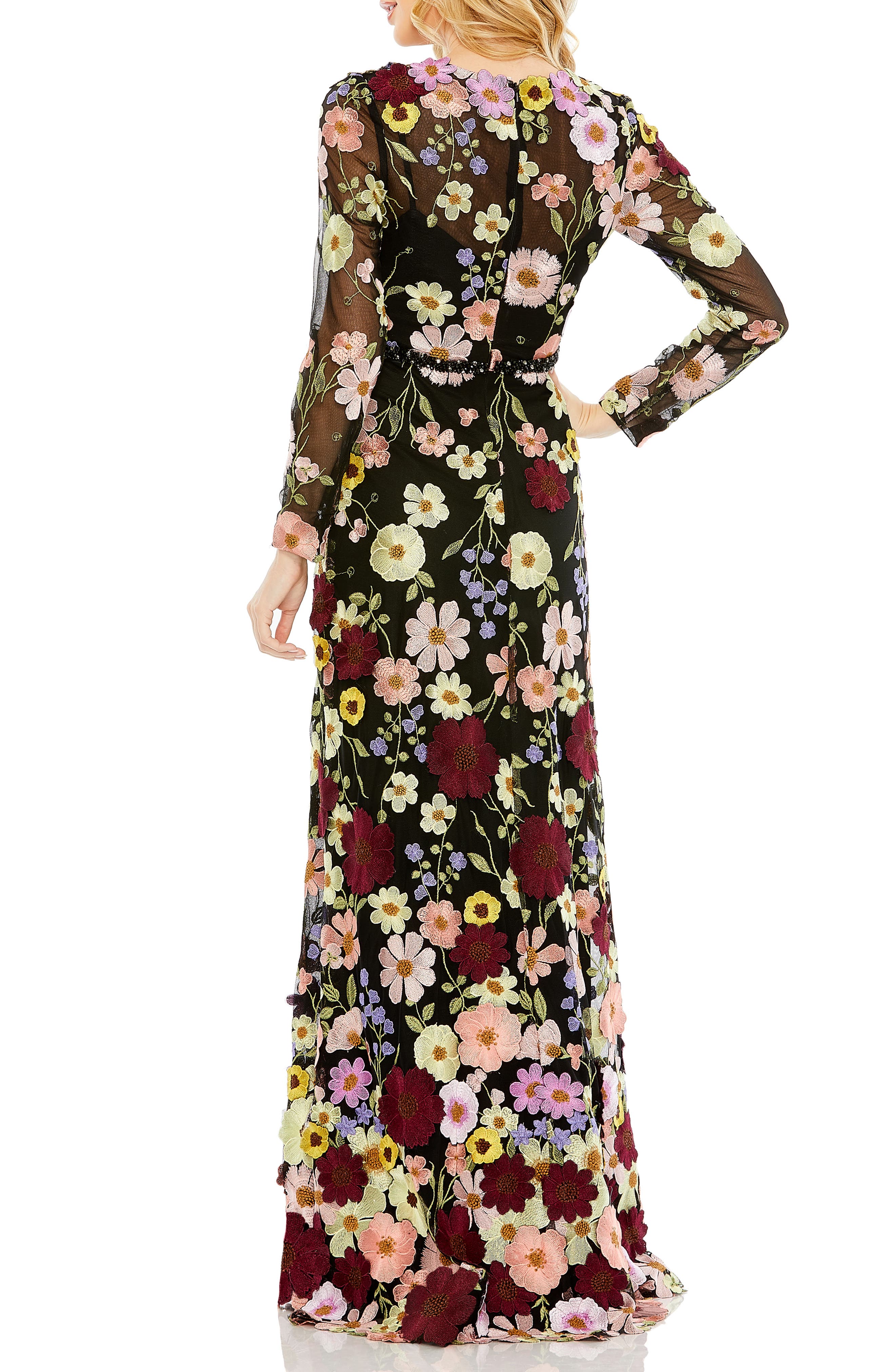 Long Sleeve Mesh Gown | Nordstrom