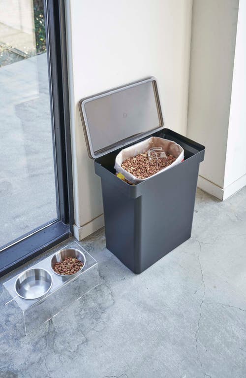 Yamazaki Extra-large Airtight Pet Rolling Food Storage Container In Black