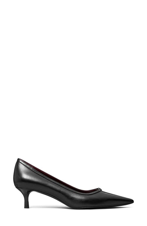 Shop Tory Burch Double T Buckle Kitten Heel Pump In Perfect Black/perfect Black