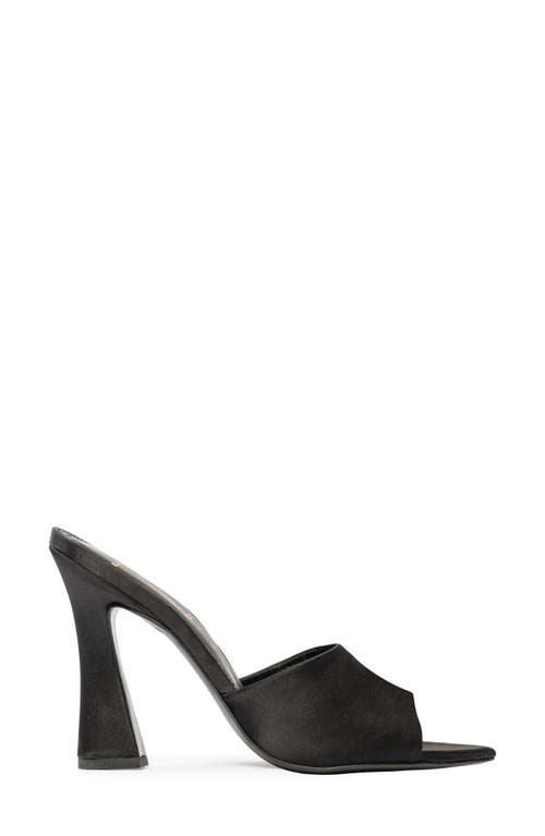 Black Suede Studio X Revolve Nadya Mule Sandal In Black Satin