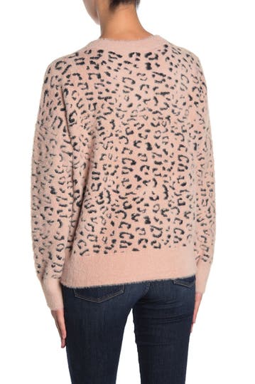 Dee Elly Leopard Print Crew Neck Sweater Hautelook
