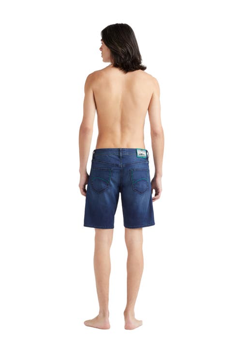 Shop Vilebrequin Tahiti Turtle Denim Shorts In Med Denim W2