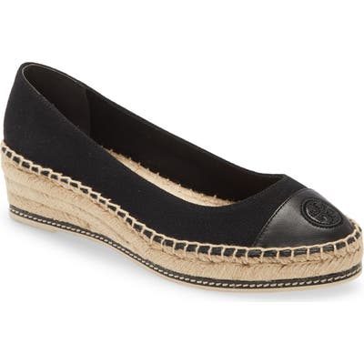 Tory Burch Espadrille Wedge Pump, Black