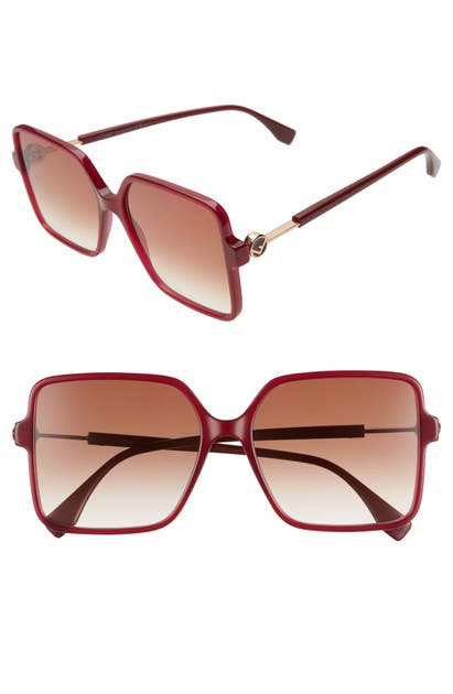 FENDI 58MM GRADIENT SQUARE SUNGLASSES,FF0411S