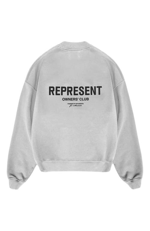 Represent Grey Crewneck Sweatshirt With Logo Lettering On The Front And Maxi Logo Print On The Rear In Cotton In Ash Grey/black