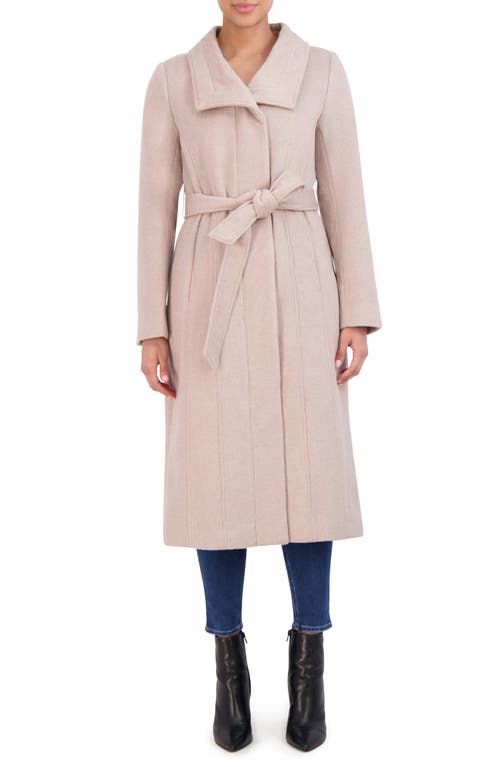 Cole Haan Women's Slick Belted Long Coat in Bone 