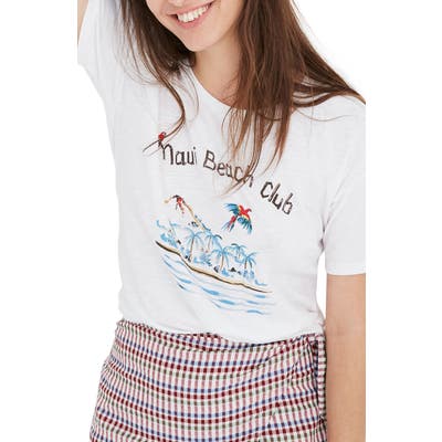 Madewell Maui Beach Club Graphic Whisper Cotton Crewneck Tee, White