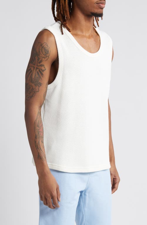 Shop Krost Textured Cotton Piqué Tank In White