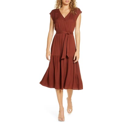Bb Dakota Tie Waist Midi Dress, Orange