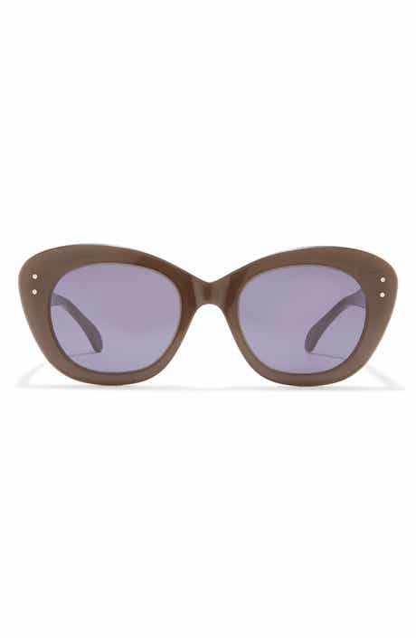 Alaia Round/Oval Sunglasses Gold Gold Brown Luxury Eyewear Made In Italy  Metal Frame Designer Fashion for Everyday Luxury