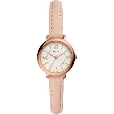 Fossil Jacqueline Mini Leather Strap Watch, 2m