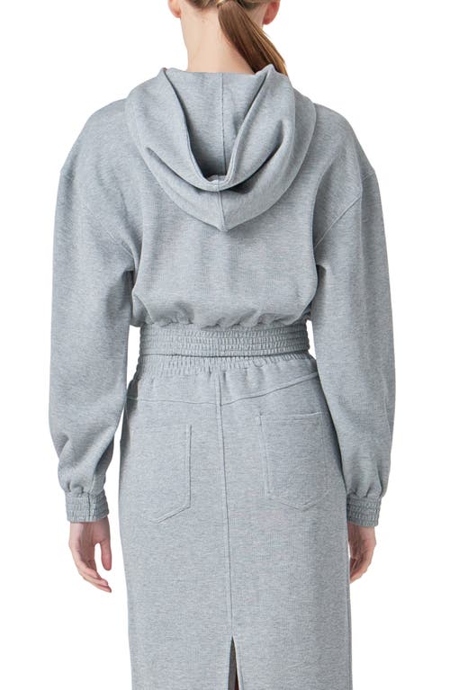 Shop Grey Lab Crop French Terry Hoodie In Heather Grey