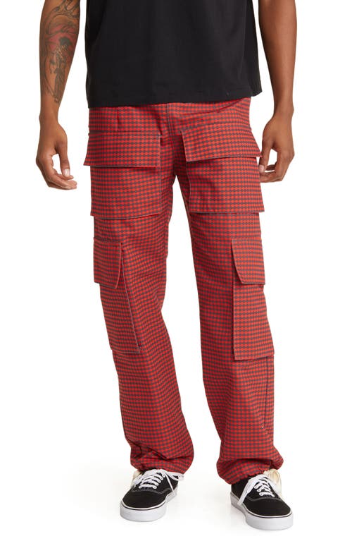 Dot Print Cargo Pants in Fiery Red