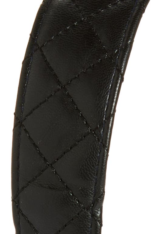 Tasha Wide Quilted Faux Leather Headband In Black